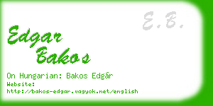 edgar bakos business card