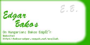 edgar bakos business card
